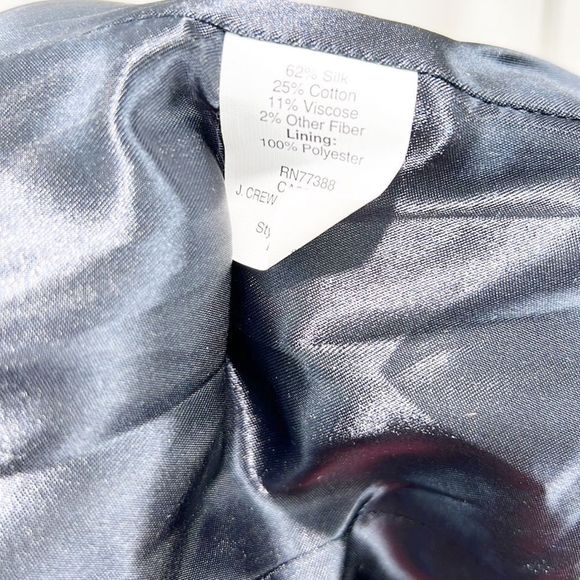 J. Crew Blue and White Silk Blend Tweed Blazer Jacket w Gold Threads Size 4 - Picture 10 of 12